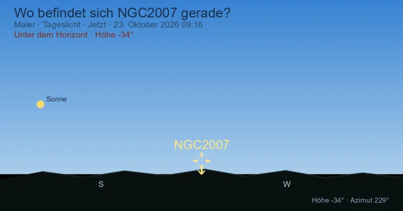 Wo befindet sich NGC2007 gerade?