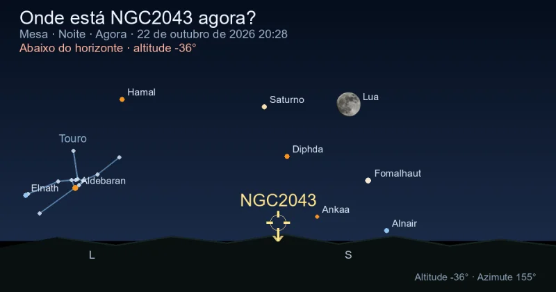 Onde está NGC2043 agora?