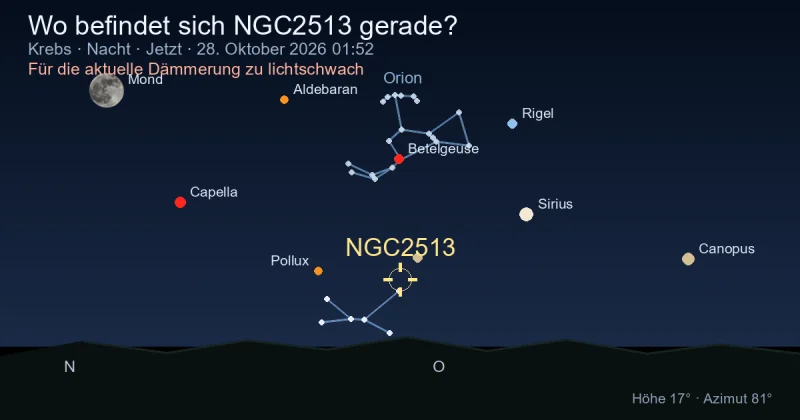 Wo befindet sich NGC2513 gerade?