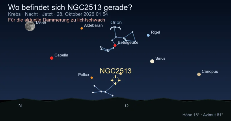 Wo befindet sich NGC2513 gerade?