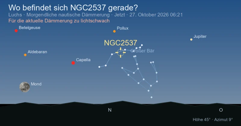 Wo befindet sich NGC2537 gerade?