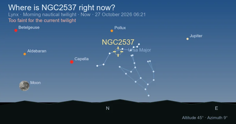 Where is NGC2537 right now?