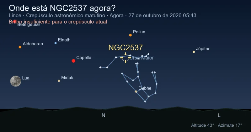 Onde está NGC2537 agora?