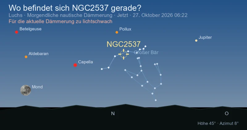 Wo befindet sich NGC2537 gerade?