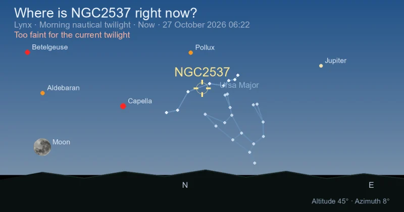 Where is NGC2537 right now?