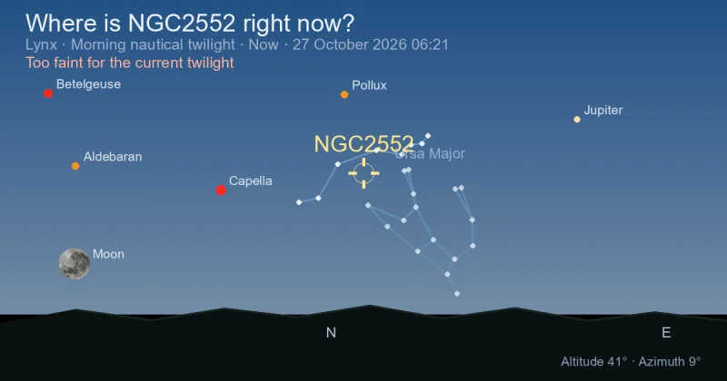 Where is NGC2552 right now?