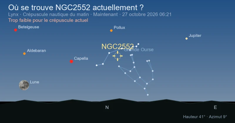 Où se trouve NGC2552 actuellement ?