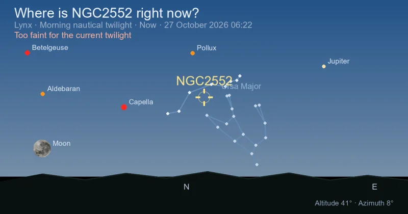 Where is NGC2552 right now?