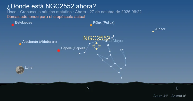 ¿Dónde está NGC2552 ahora?