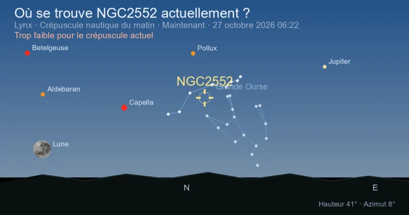 Où se trouve NGC2552 actuellement ?