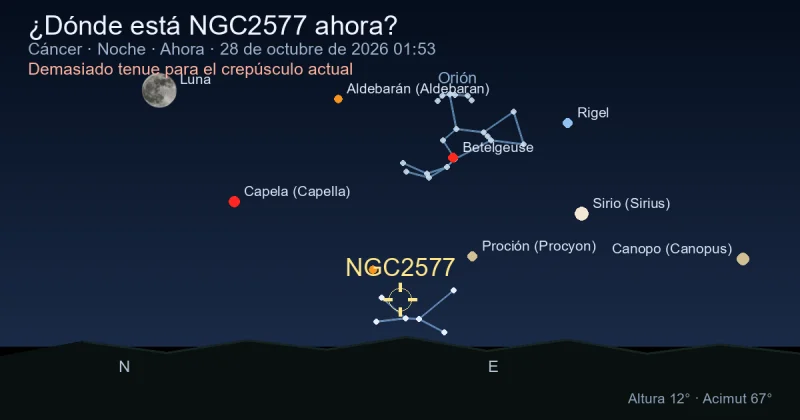 ¿Dónde está NGC2577 ahora?