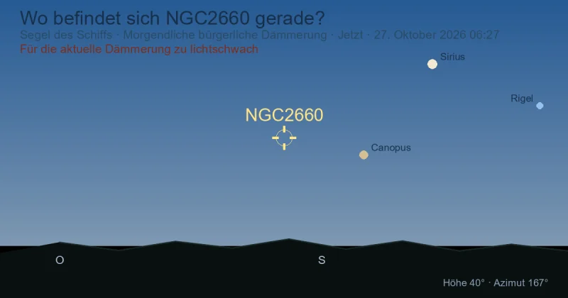 Wo befindet sich NGC2660 gerade?