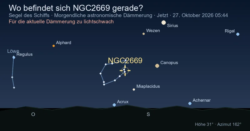 Wo befindet sich NGC2669 gerade?