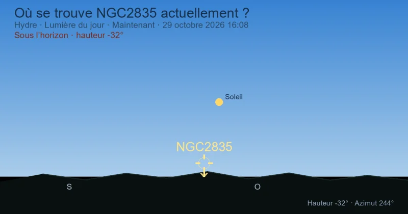 Où se trouve NGC2835 actuellement ?