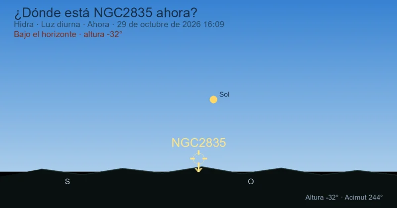 ¿Dónde está NGC2835 ahora?