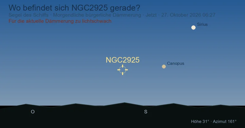 Wo befindet sich NGC2925 gerade?