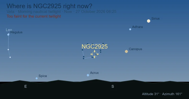 Where is NGC2925 right now?