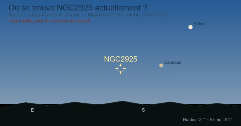 Où se trouve NGC2925 actuellement ?