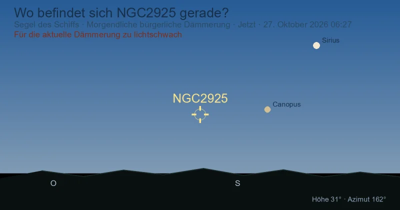 Wo befindet sich NGC2925 gerade?