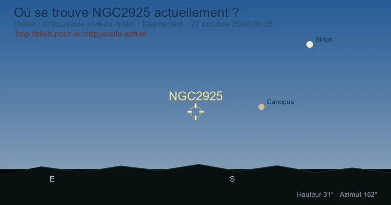Où se trouve NGC2925 actuellement ?