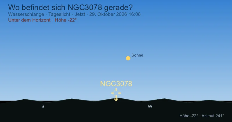 Wo befindet sich NGC3078 gerade?