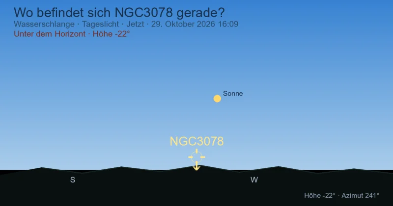 Wo befindet sich NGC3078 gerade?