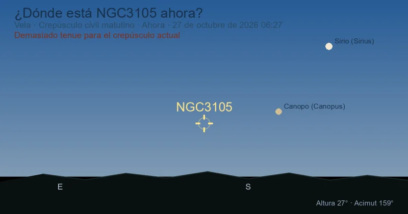 ¿Dónde está NGC3105 ahora?
