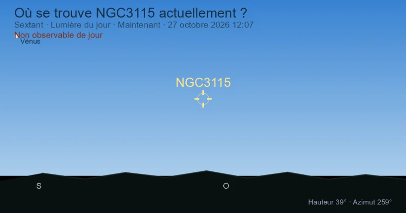 Où se trouve NGC3115 actuellement ?