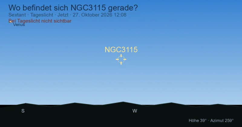 Wo befindet sich NGC3115 gerade?