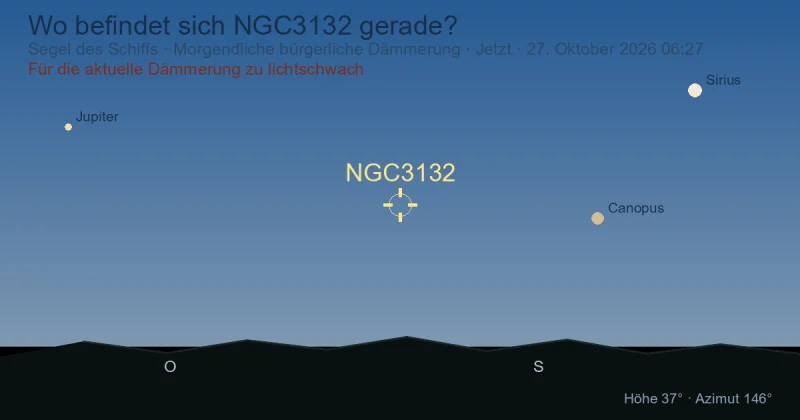 Wo befindet sich NGC3132 gerade?