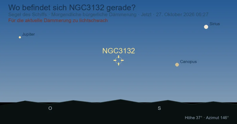 Wo befindet sich NGC3132 gerade?