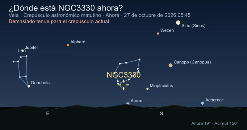 ¿Dónde está NGC3330 ahora?