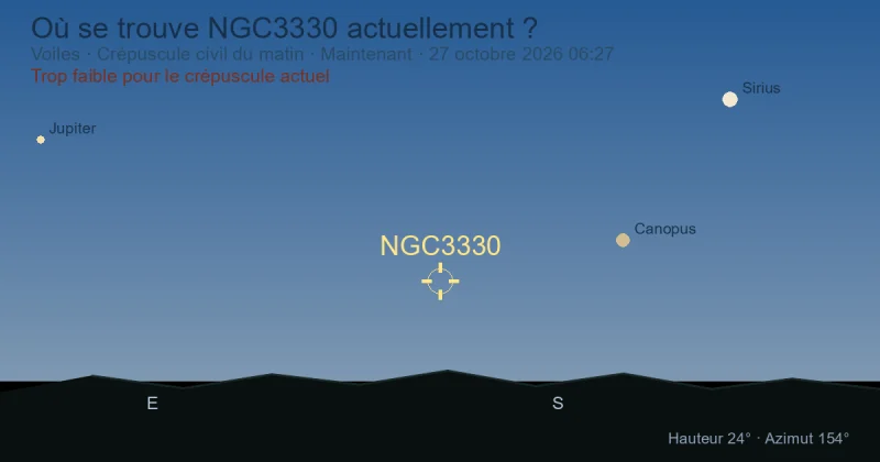 Où se trouve NGC3330 actuellement ?