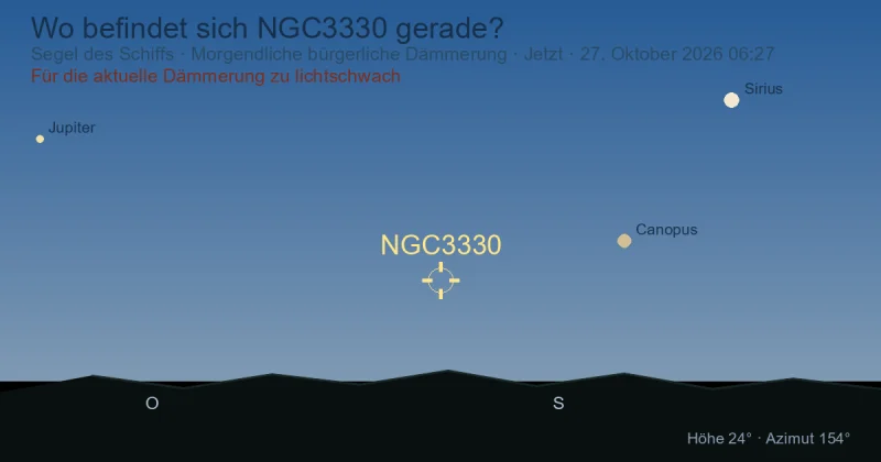 Wo befindet sich NGC3330 gerade?