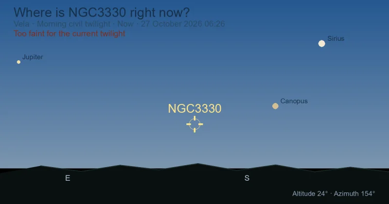 Where is NGC3330 right now?