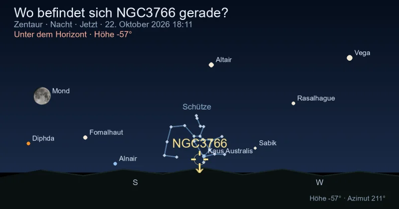 Wo befindet sich NGC3766 gerade?