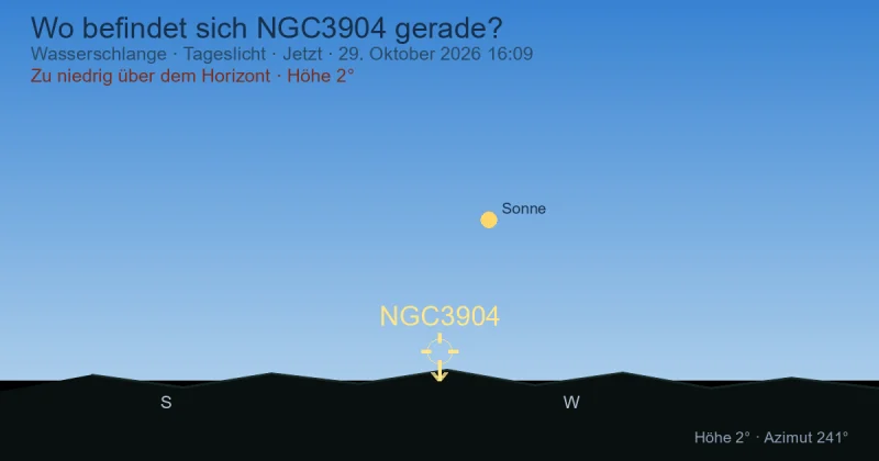 Wo befindet sich NGC3904 gerade?