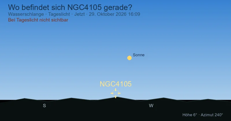 Wo befindet sich NGC4105 gerade?