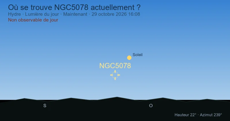 Où se trouve NGC5078 actuellement ?