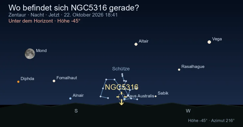 Wo befindet sich NGC5316 gerade?