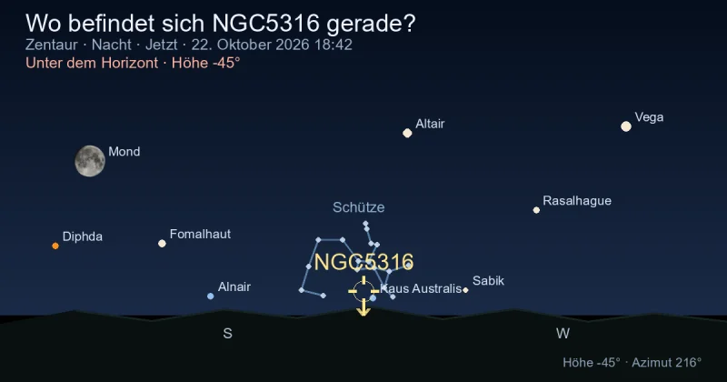Wo befindet sich NGC5316 gerade?