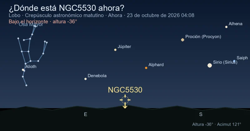 ¿Dónde está NGC5530 ahora?