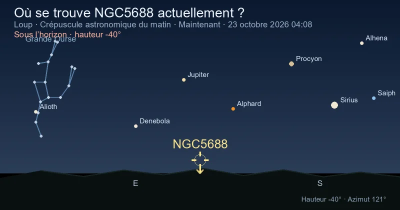 Où se trouve NGC5688 actuellement ?
