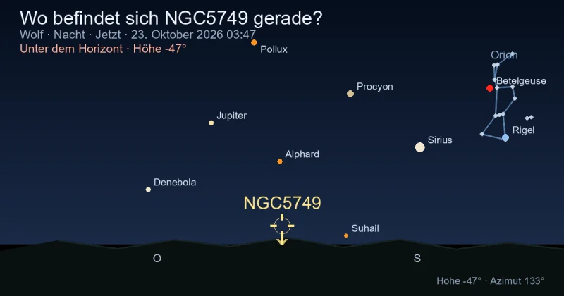 Wo befindet sich NGC5749 gerade?