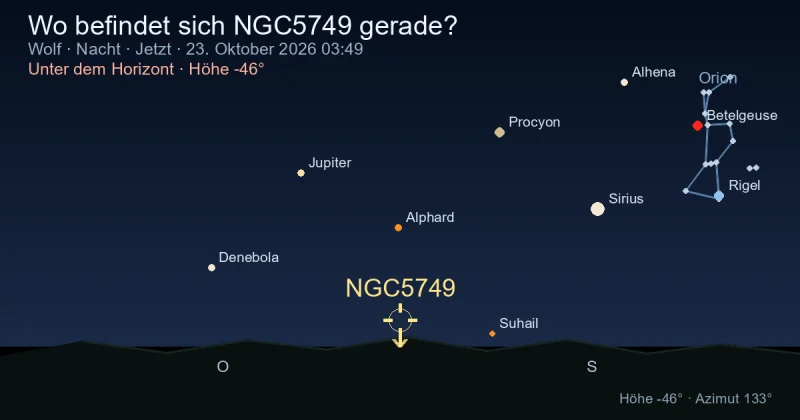 Wo befindet sich NGC5749 gerade?