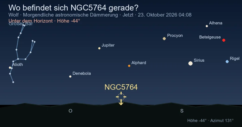 Wo befindet sich NGC5764 gerade?