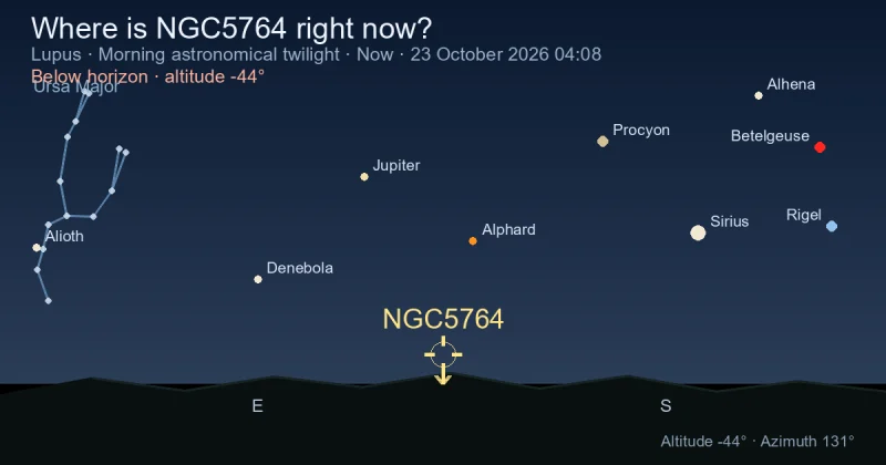 Where is NGC5764 right now?