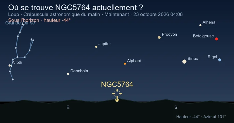 Où se trouve NGC5764 actuellement ?