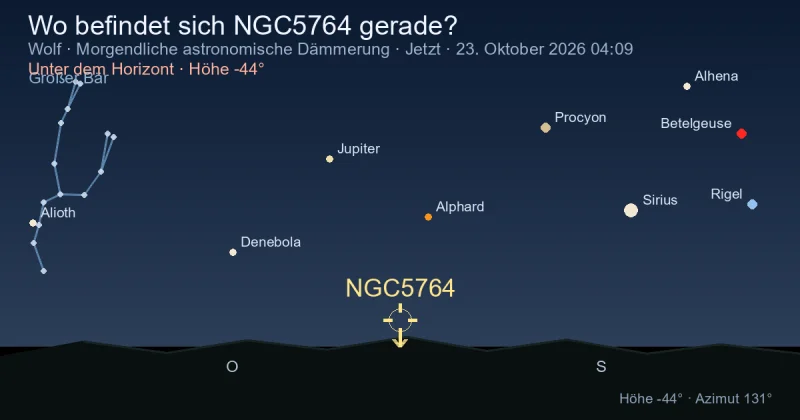 Wo befindet sich NGC5764 gerade?