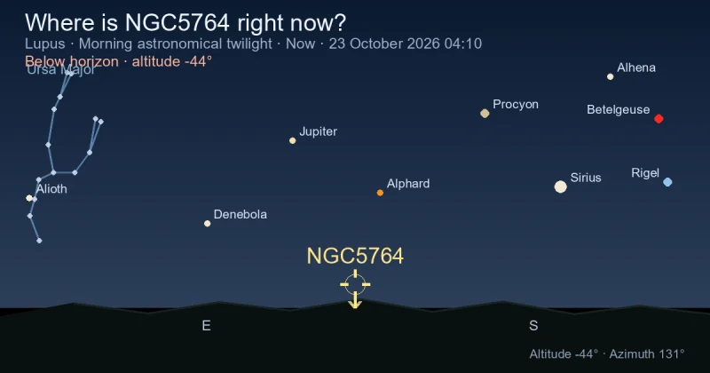 Where is NGC5764 right now?